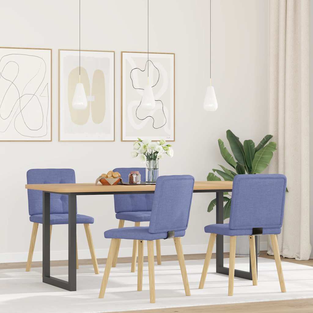 vidaXL Scaune de sufragerie 4 buc țesătură Jeans Blue vidaXL Scaune de sufragerie 4 buc țesătură Jeans Blue