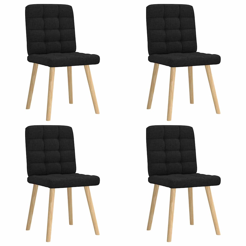 vidaXL Scaune de bucătărie, 4 buc., negru, material textil vidaXL Scaune de bucătărie, 4 buc., negru, material textil