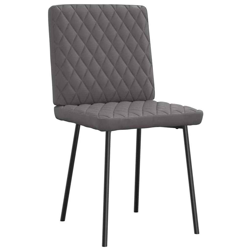 vidaXL Scaune de sufragerie, 4 buc. gri, piele ecologică vidaXL Scaune de sufragerie, 4 buc. gri, piele ecologică