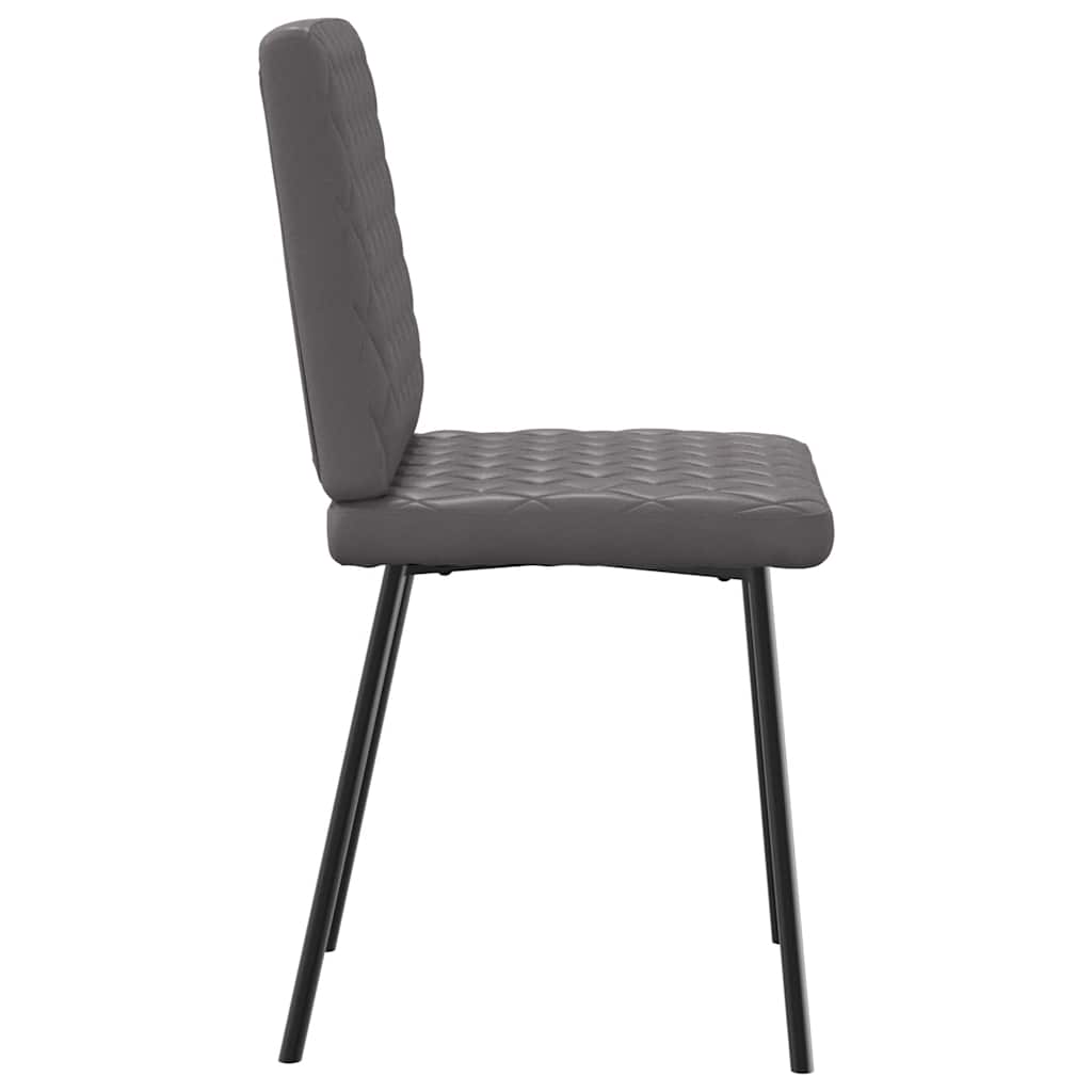 vidaXL Scaune de sufragerie, 4 buc. gri, piele ecologică vidaXL Scaune de sufragerie, 4 buc. gri, piele ecologică