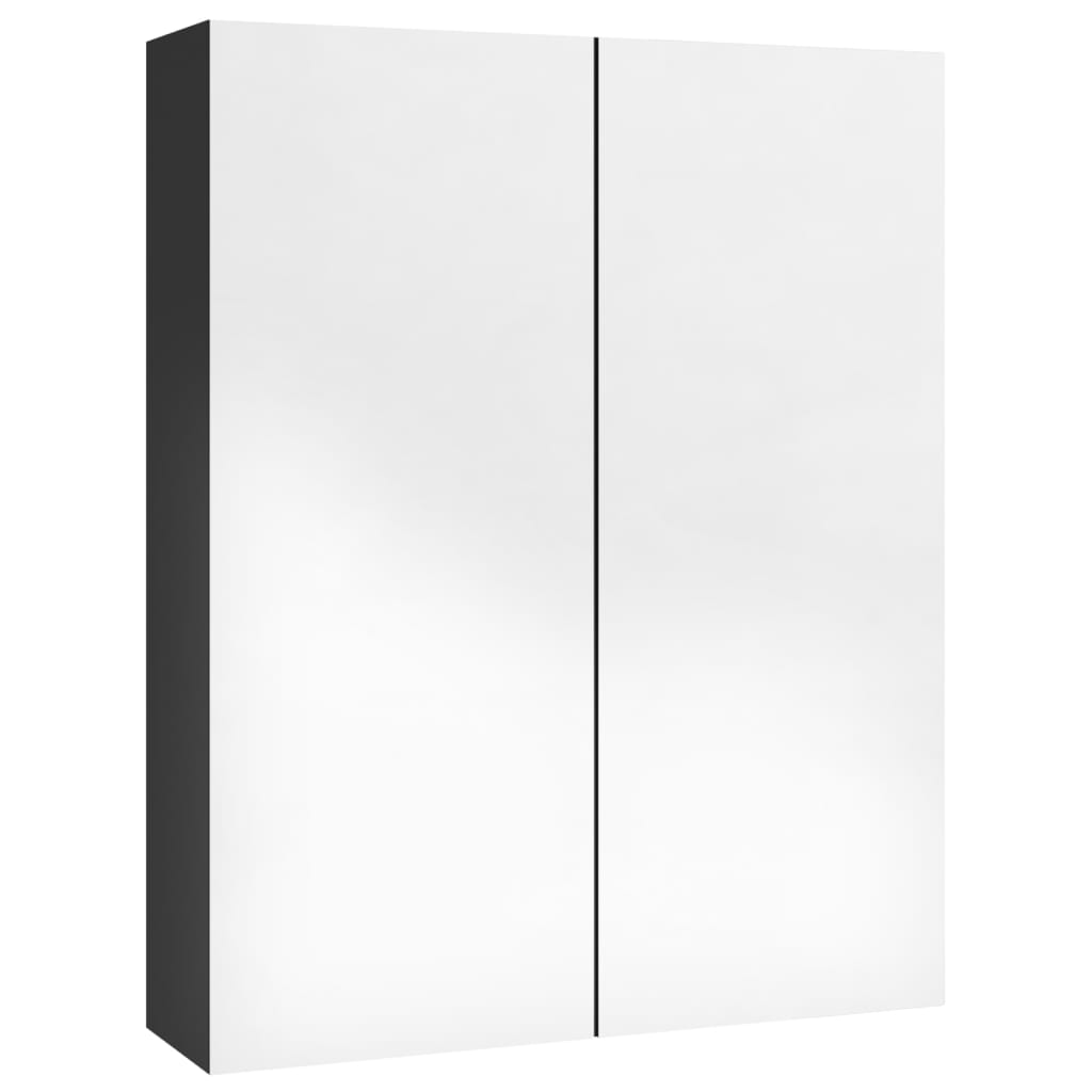 vidaXL Dulap de baie cu oglindă, negru strălucitor, 60x15x75 cm, MDF