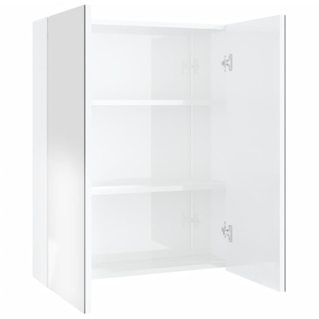 vidaXL Dulap de baie cu oglindă, alb strălucitor, 60x15x75 cm, MDF vidaXL Dulap de baie cu oglindă, alb strălucitor, 60x15x75 cm, MDF
