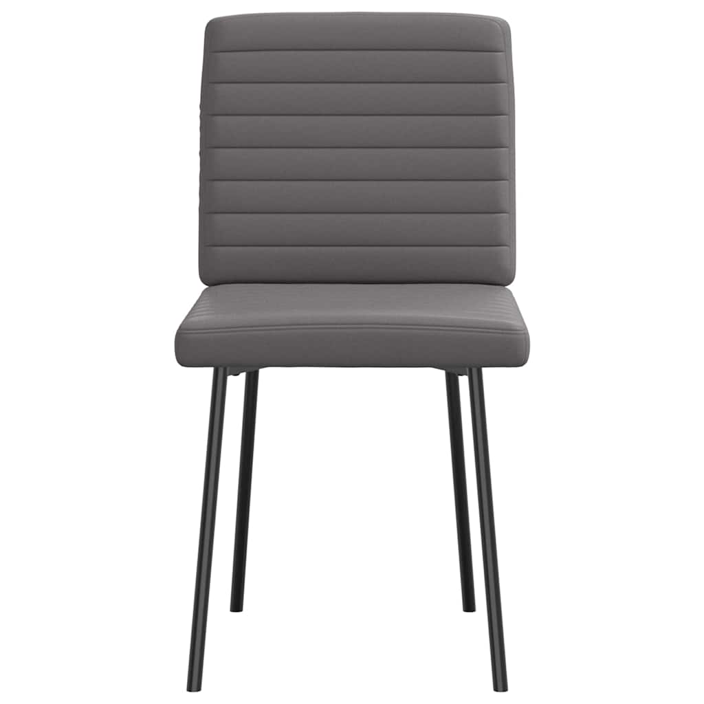 vidaXL Scaune de sufragerie, 4 buc. gri, piele ecologică