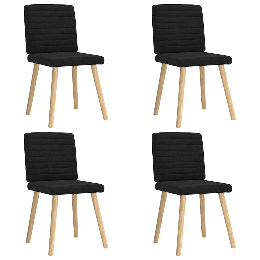 vidaXL Scaune de bucătărie, 4 buc., negru, material textil