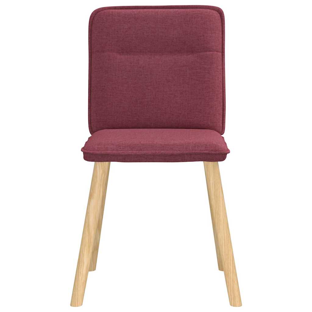 vidaXL Scaune de bucătărie, 4 buc., roșu vin, material  textil