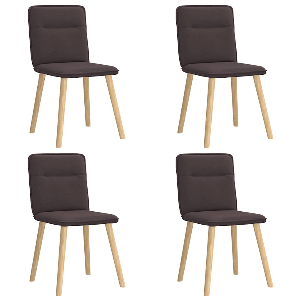 vidaXL Scaune de bucătărie, 4 buc., maro închis, material textil