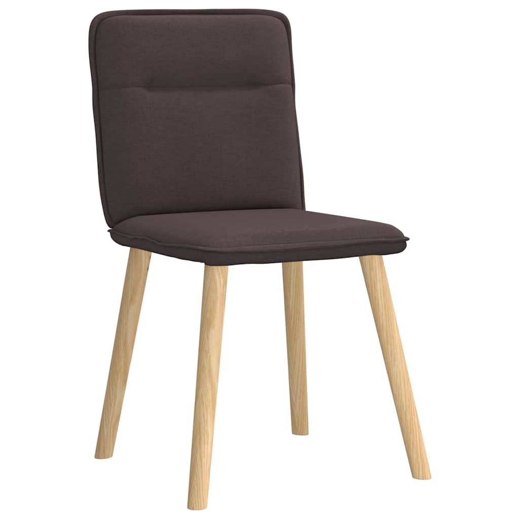 vidaXL Scaune de bucătărie, 4 buc., maro închis, material textil