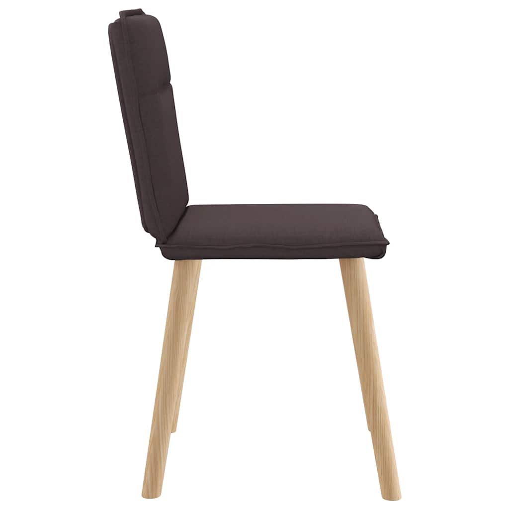 vidaXL Scaune de bucătărie, 4 buc., maro închis, material textil