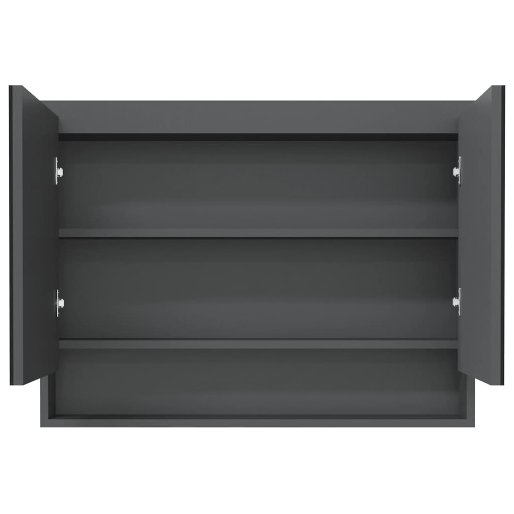 vidaXL Dulap de baie cu oglindă, gri, 80x15x60 cm, MDF