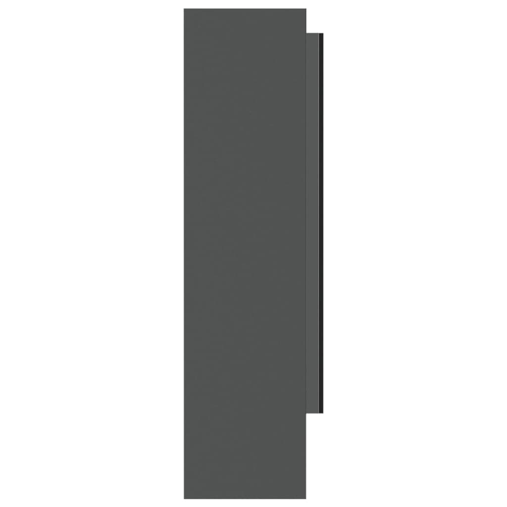 vidaXL Dulap de baie cu oglindă, gri, 80x15x60 cm, MDF