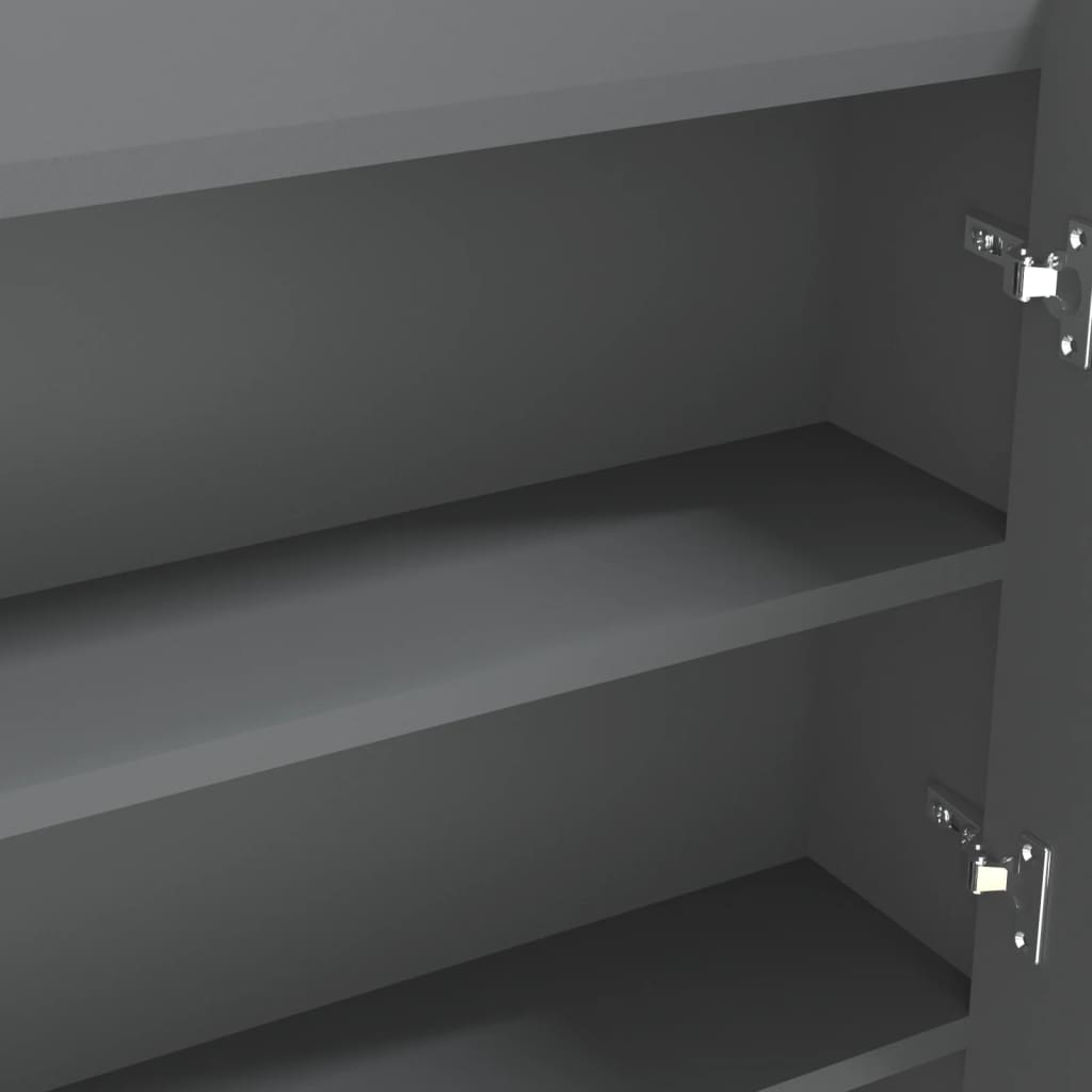 vidaXL Dulap de baie cu oglindă, gri, 80x15x60 cm, MDF