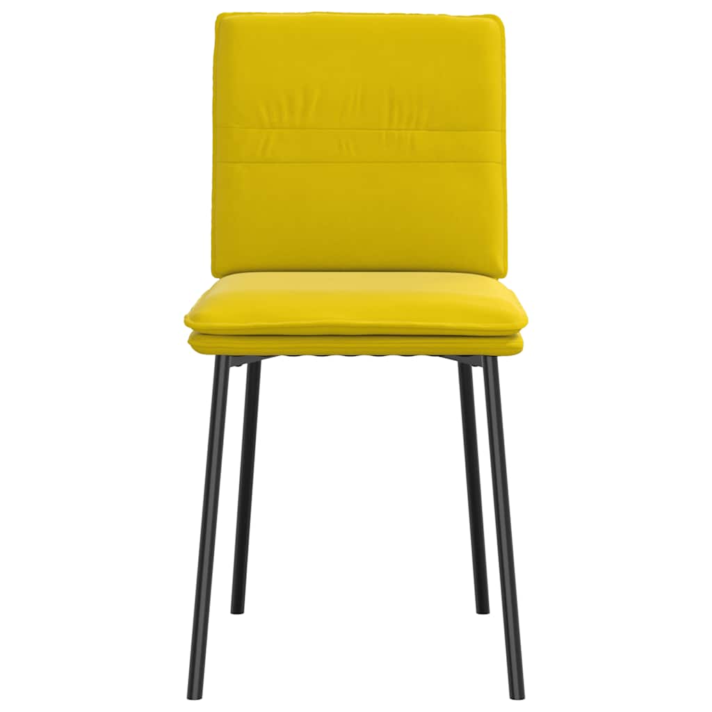 vidaXL Scaune de sufragerie, 4 buc., galben, catifea