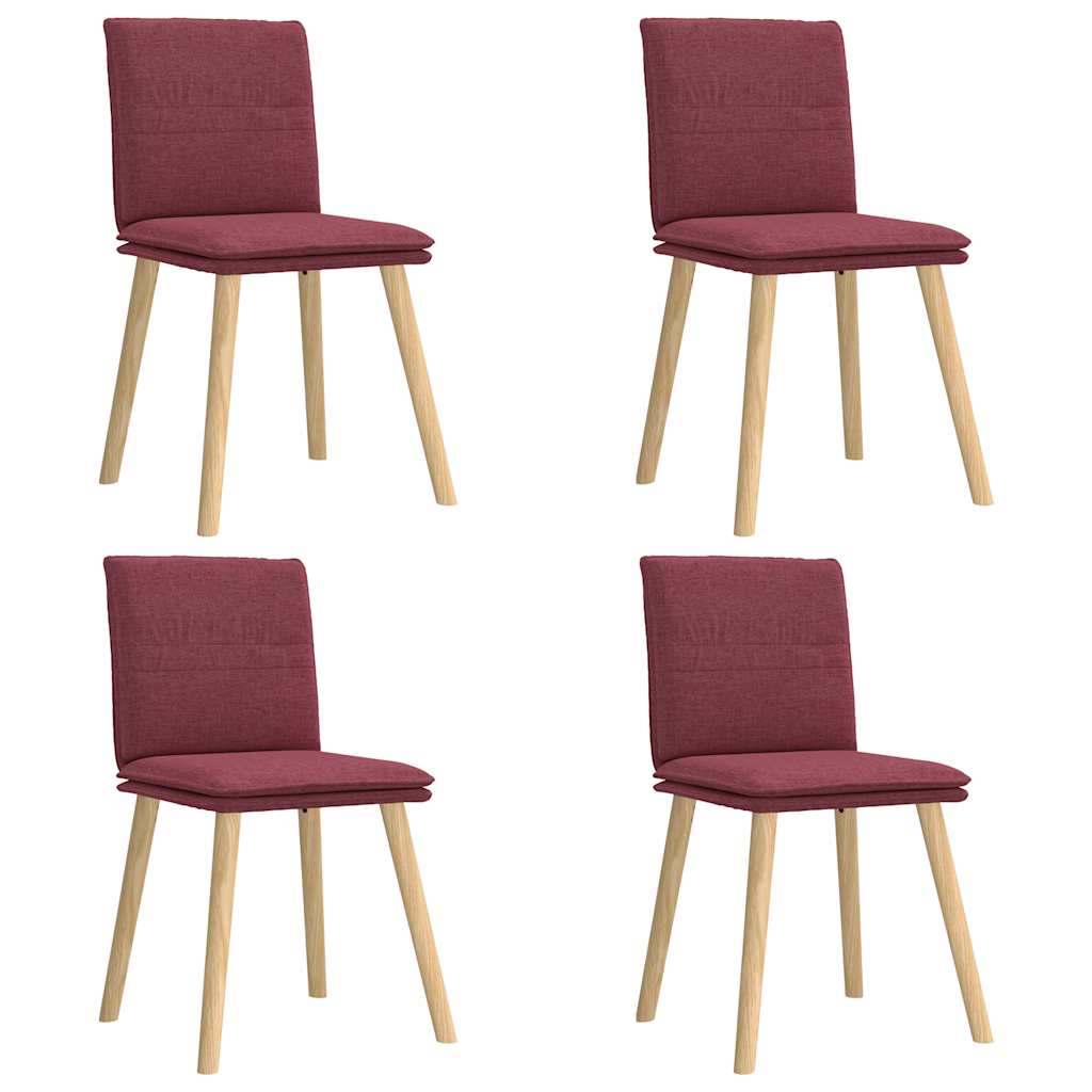 vidaXL Scaune de bucătărie, 4 buc., roșu vin, material textil vidaXL Scaune de bucătărie, 4 buc., roșu vin, material textil