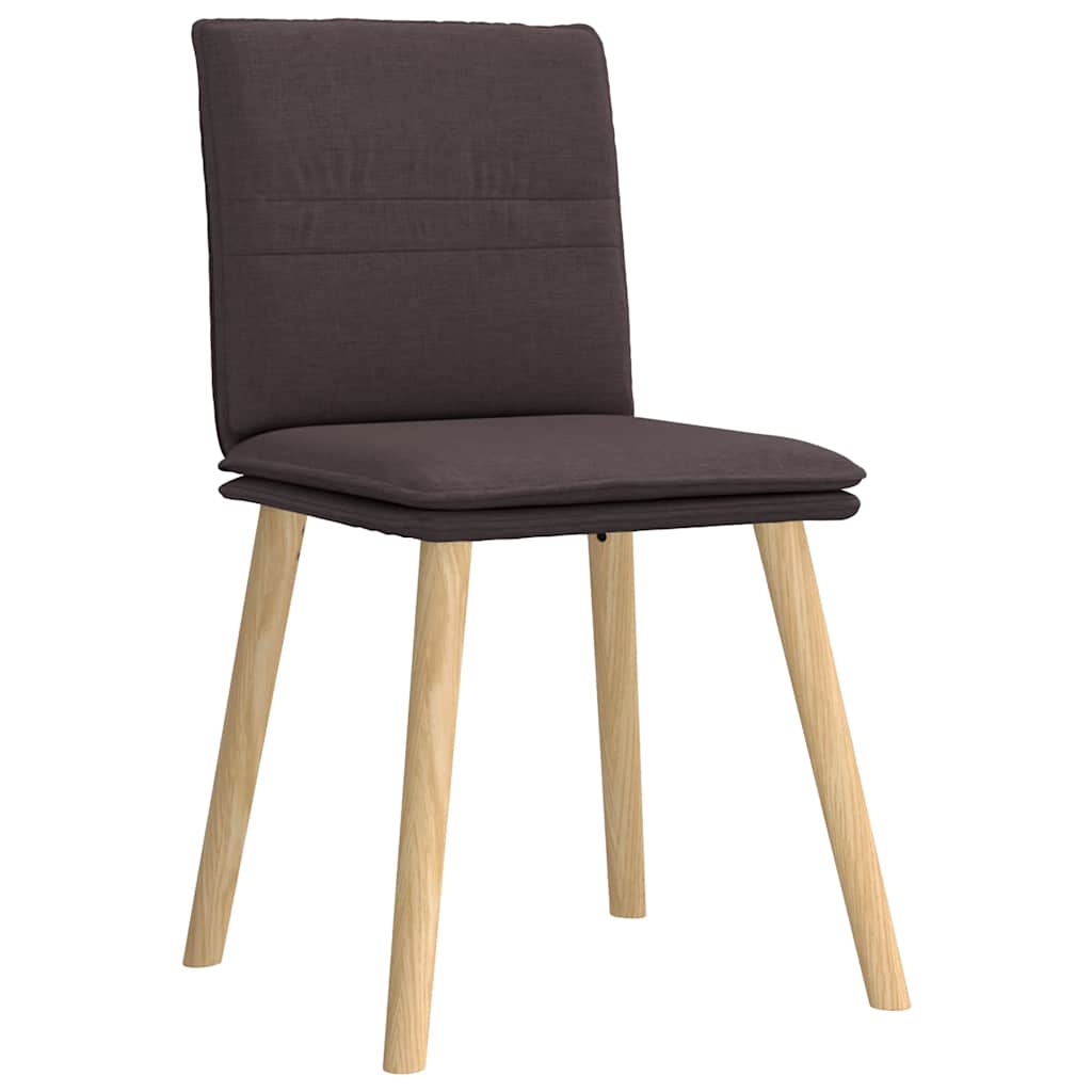 vidaXL Scaune de bucătărie, 4 buc., maro închis, material textil