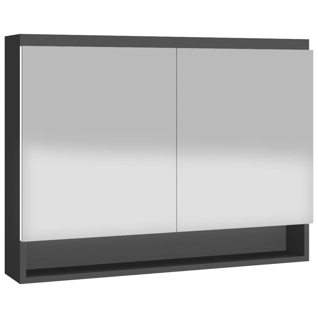 vidaXL Dulap de baie cu oglindă, antracit, 80x15x60 cm, MDF vidaXL Dulap de baie cu oglindă, antracit, 80x15x60 cm, MDF