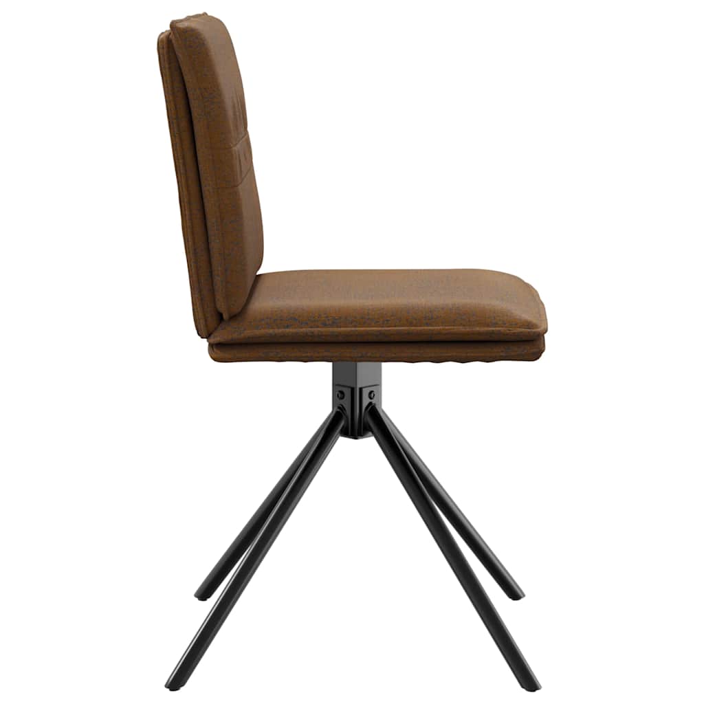 vidaXL Scaune de sufragerie, 4 buc., maro, piele întoarsă ecologică