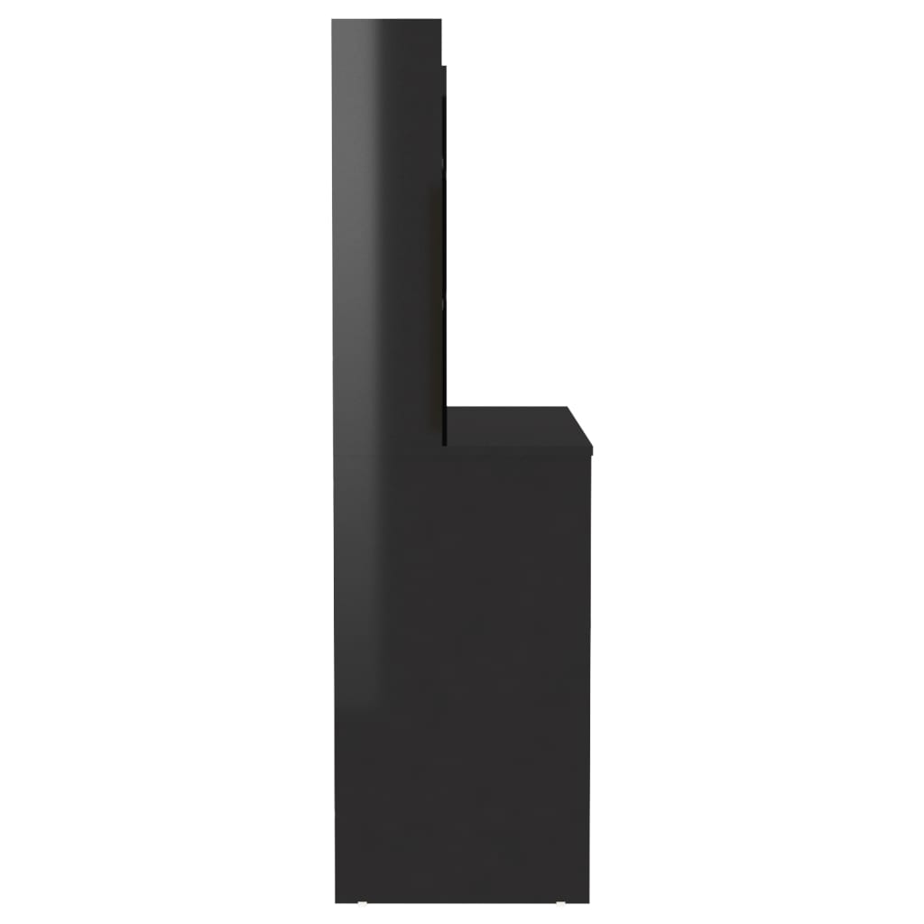 vidaXL Masă de machiaj cu lumini LED, negru lucios, 100x40x135 cm, MDF vidaXL Masă de machiaj cu lumini LED, negru lucios, 100x40x135 cm, MDF