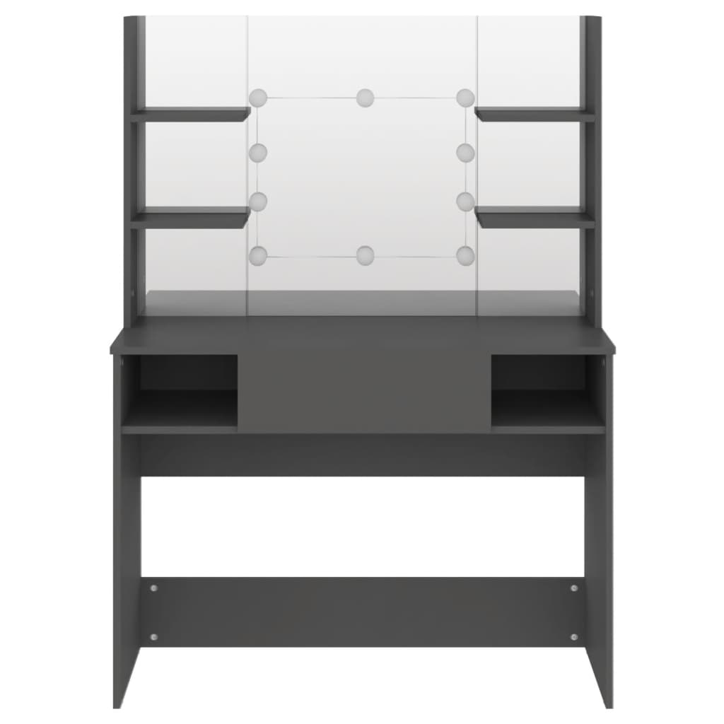 vidaXL Masă machiaj cu lumini LED, gri, 100x40x135 cm , MDF
