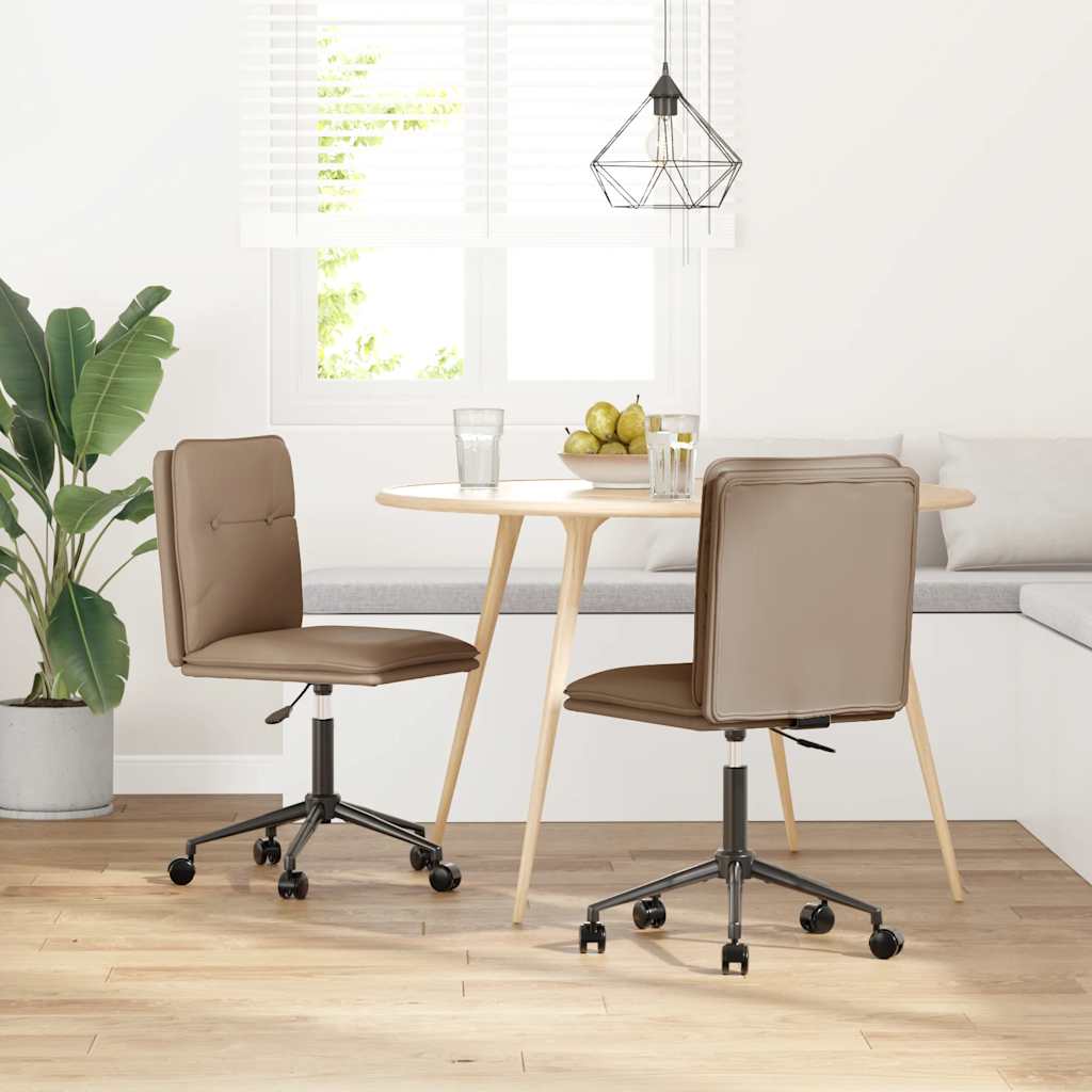 vidaXL Scaune de bucătărie, 2 buc., cappuccino, piele ecologică vidaXL Scaune de bucătărie, 2 buc., cappuccino, piele ecologică