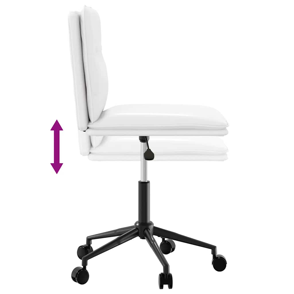 vidaXL Scaune de bucătărie, 2 buc., alb, piele ecologică