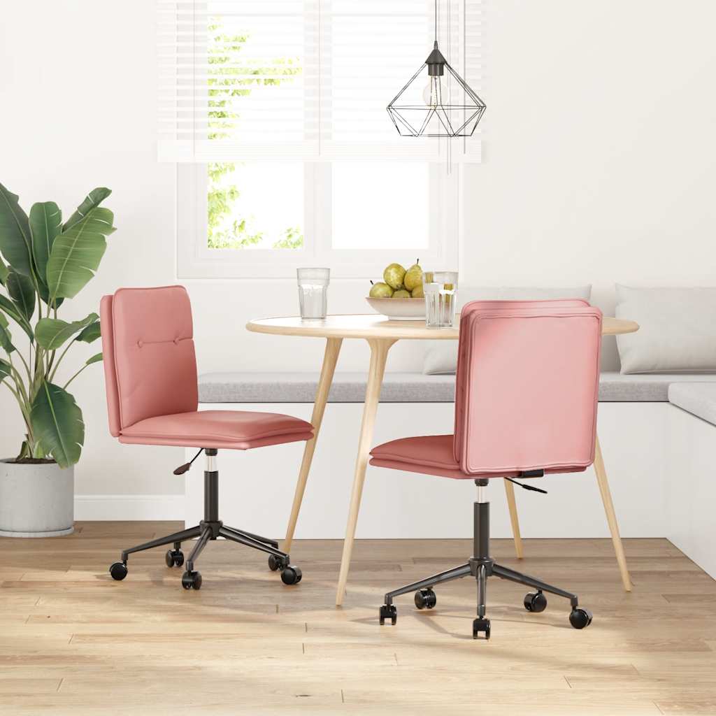 vidaXL Scaune de sufragerie 2 buc piele artificială roz vidaXL Scaune de sufragerie 2 buc piele artificială roz