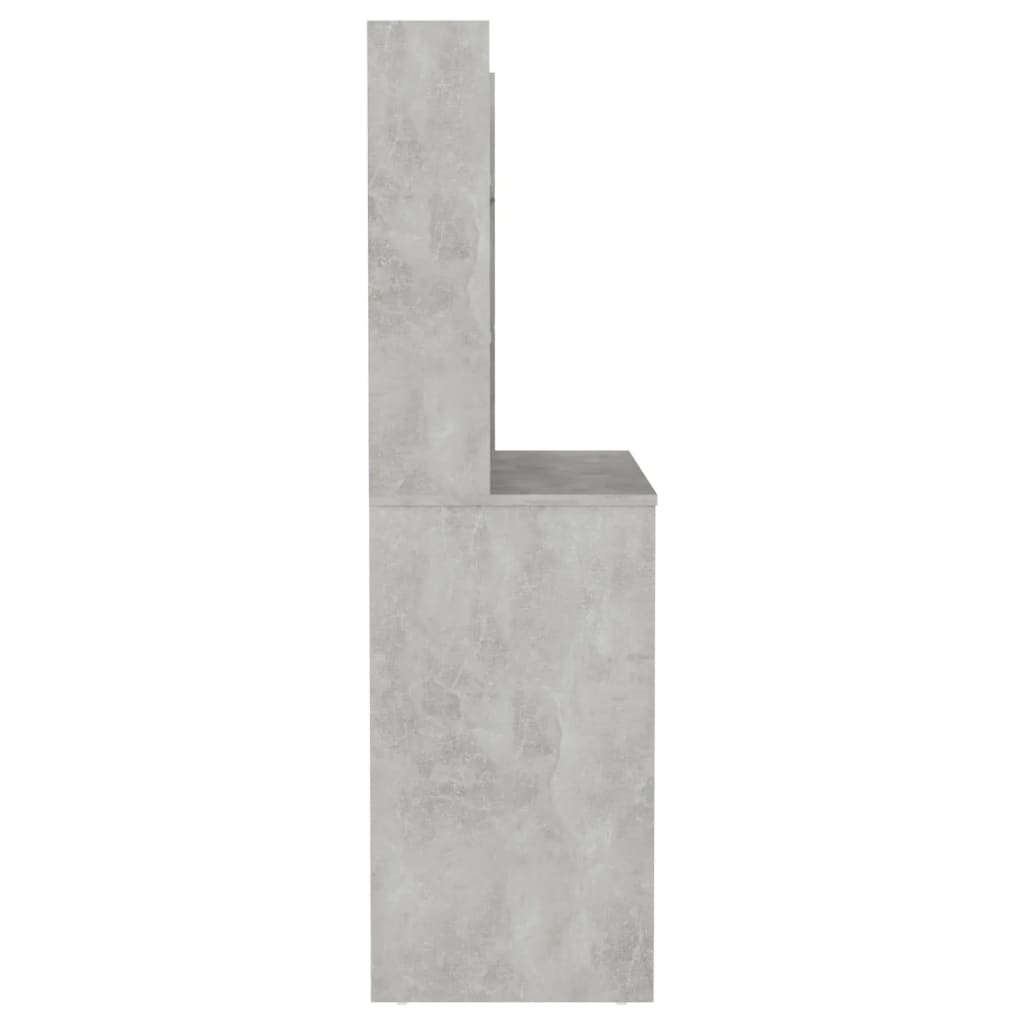 vidaXL Masă machiaj cu lumini LED, gri beton, 100x40x135 cm , MDF