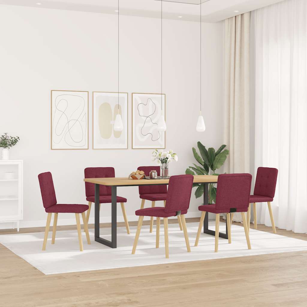 vidaXL Scaune de bucătărie pivotante, 6 buc., roșu vin, textil vidaXL Scaune de bucătărie pivotante, 6 buc., roșu vin, textil