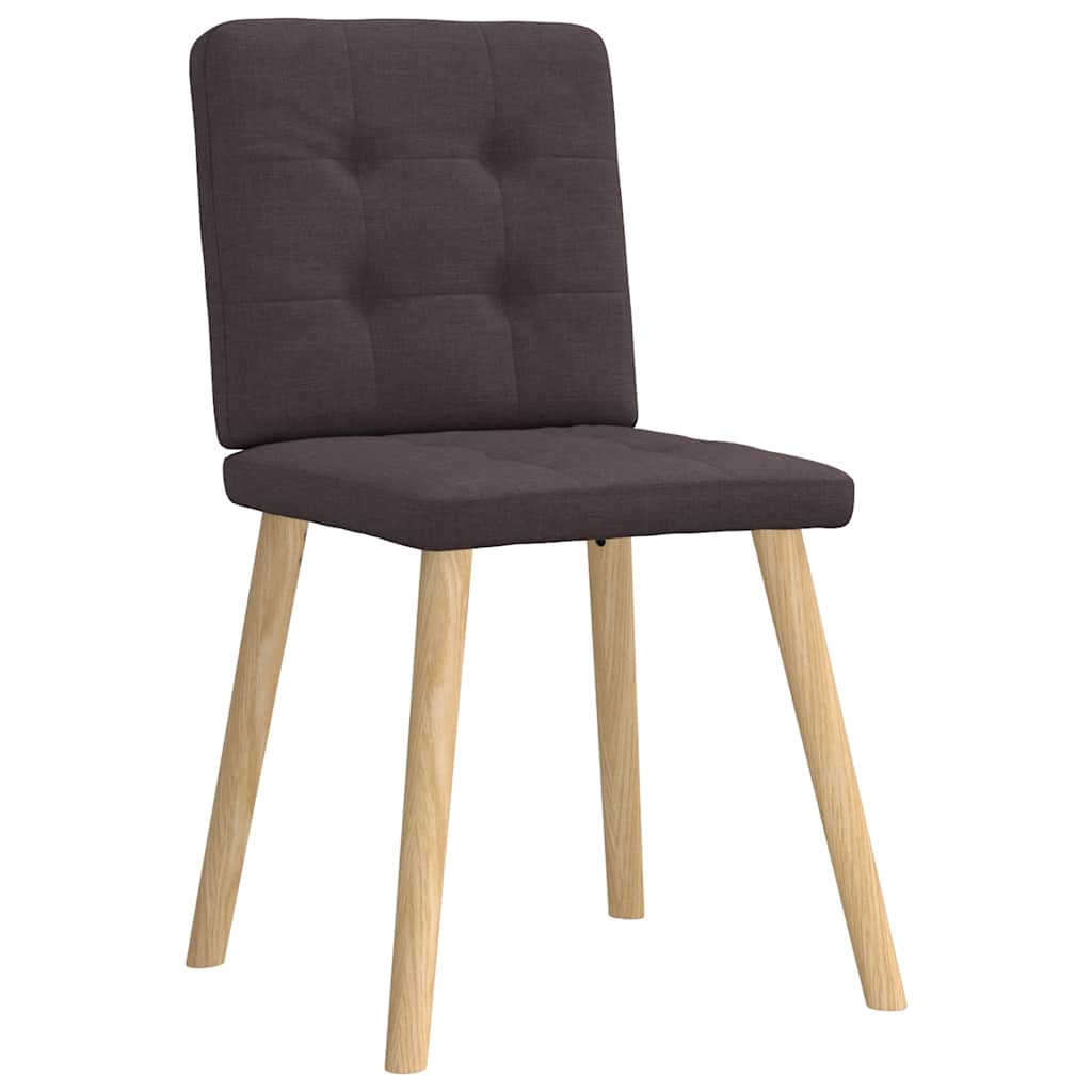 vidaXL Scaune de bucătărie, 6 buc., maro închis, material textil