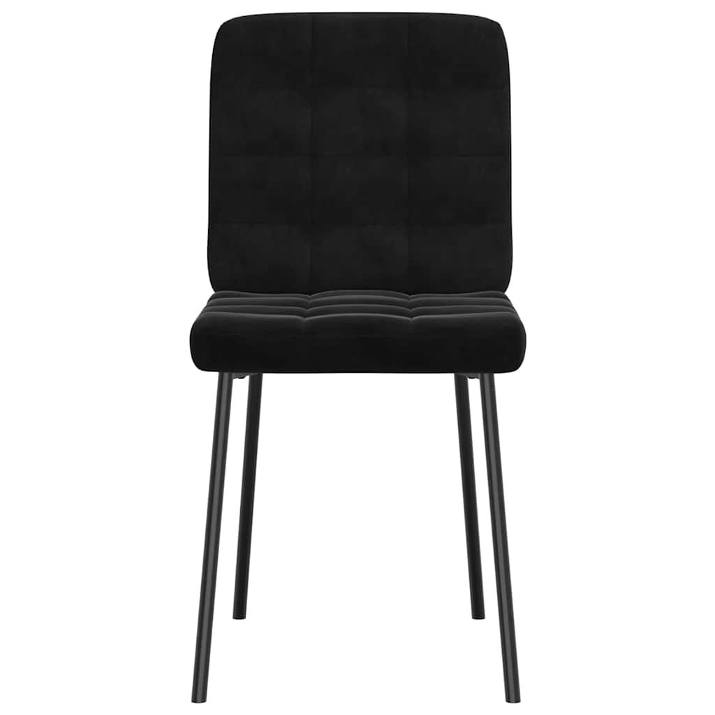 vidaXL Scaune de sufragerie, 6 buc, negru, catifea
