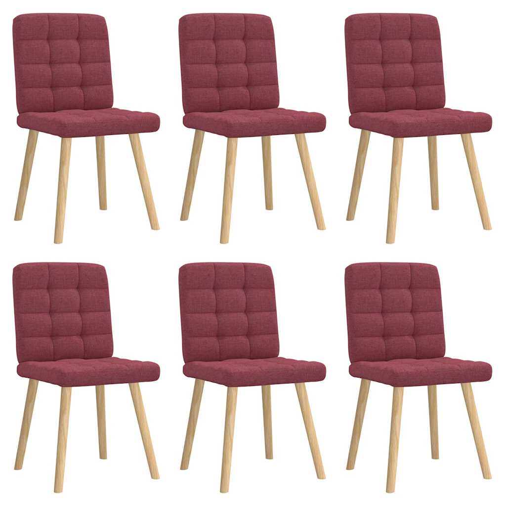 vidaXL Scaune de bucătărie pivotante, 6 buc., roșu vin, textil vidaXL Scaune de bucătărie pivotante, 6 buc., roșu vin, textil