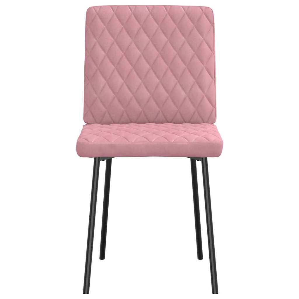 vidaXL Scaune de sufragerie, 6 buc, roz, catifea