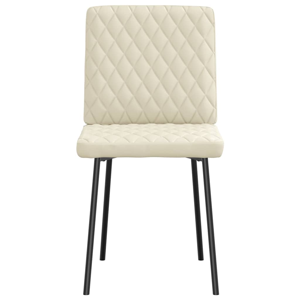 vidaXL Scaune sufragerie 6 buc., crem, piele ecologică