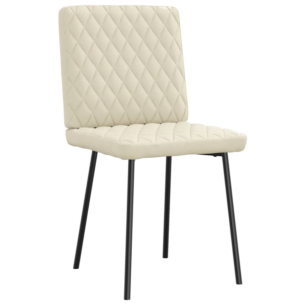 vidaXL Scaune sufragerie 6 buc., crem, piele ecologică