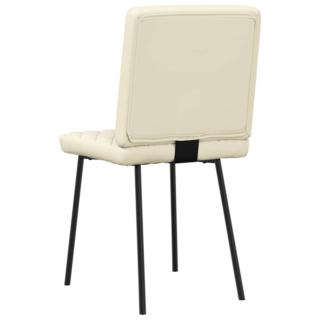 vidaXL Scaune sufragerie 6 buc., crem, piele ecologică