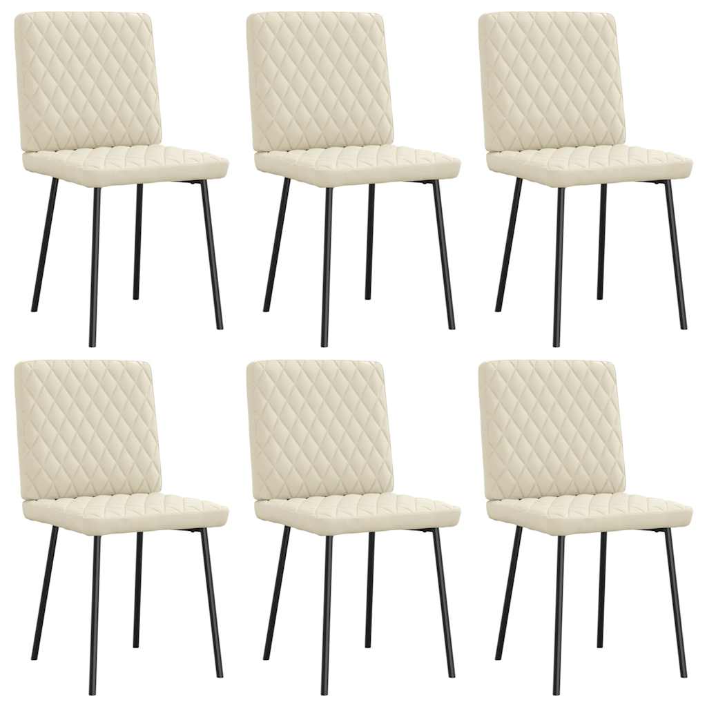 vidaXL Scaune sufragerie 6 buc., crem, piele ecologică