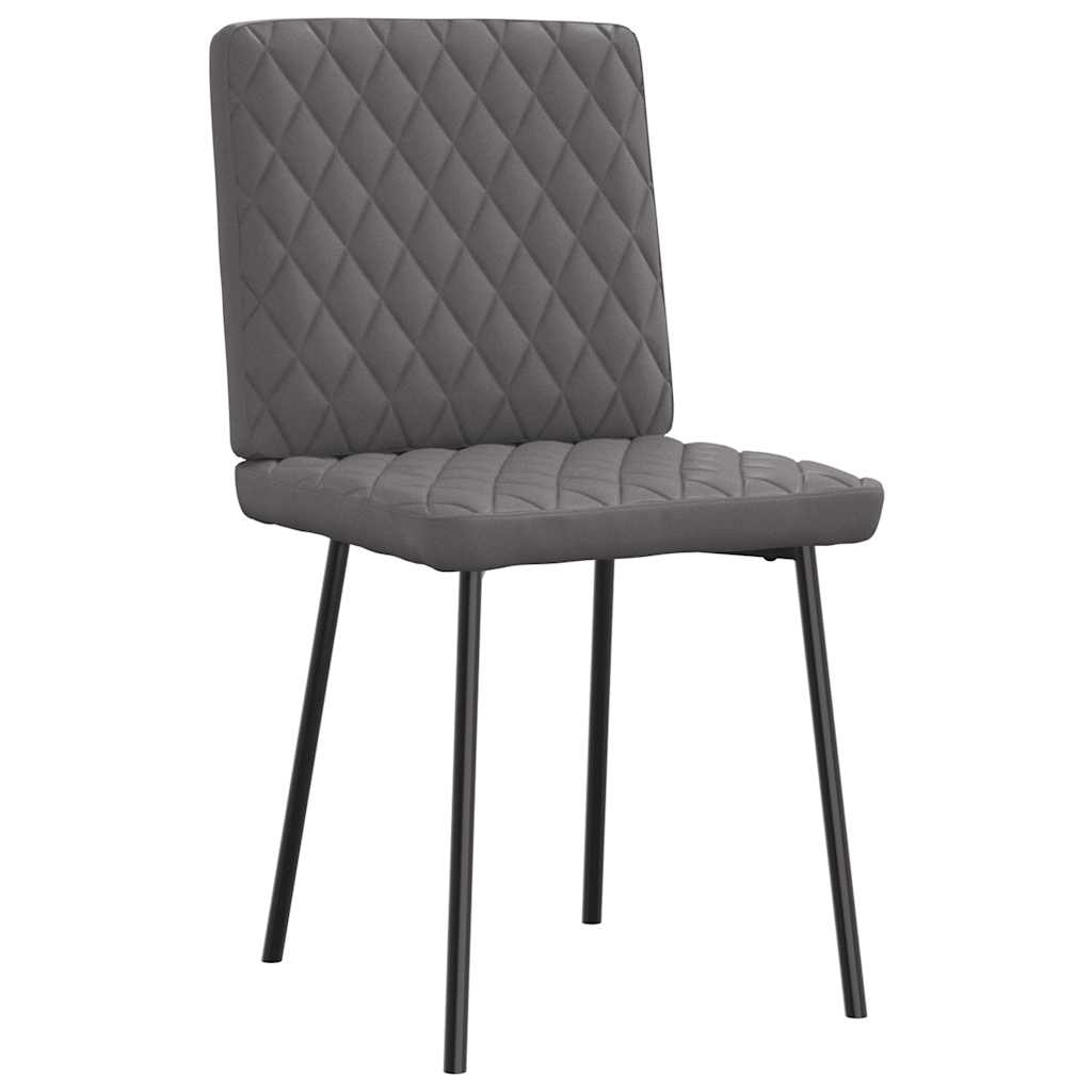 vidaXL Scaune de sufragerie, 6 buc., gri, piele ecologică