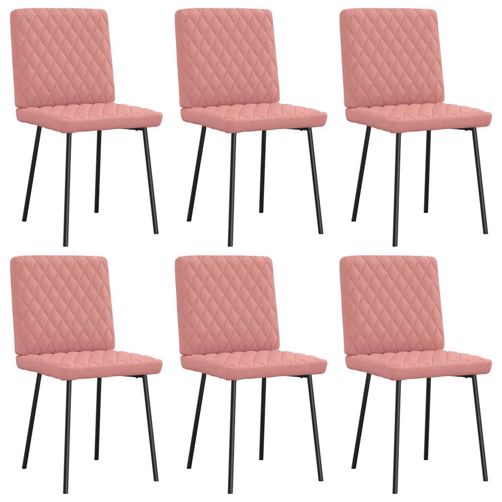vidaXL Scaune de sufragerie 6 buc piele artificială roz vidaXL Scaune de sufragerie 6 buc piele artificială roz