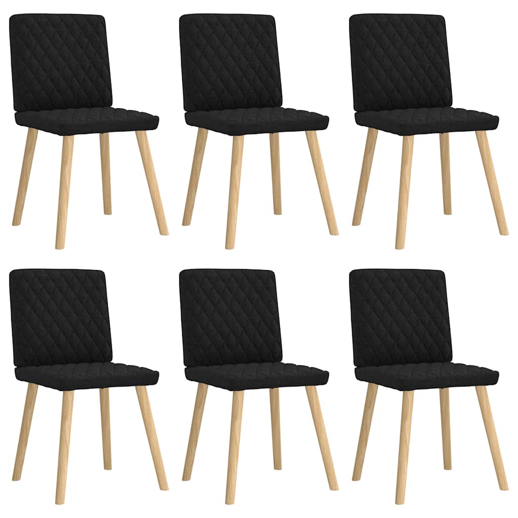 vidaXL Scaune de sufragerie 6 buc. negru material textil vidaXL Scaune de sufragerie 6 buc. negru material textil