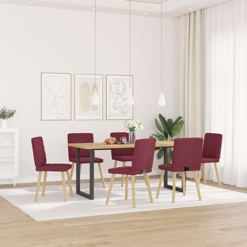 vidaXL Scaune de bucătărie pivotante, 6 buc., roșu vin, textil vidaXL Scaune de bucătărie pivotante, 6 buc., roșu vin, textil