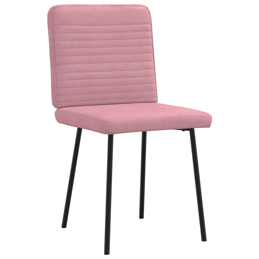 vidaXL Scaune de sufragerie, 6 buc, roz, catifea
