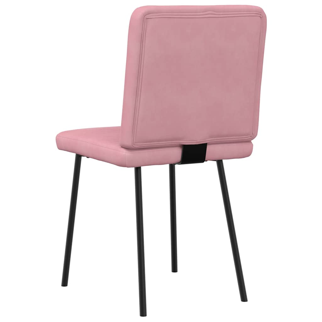 vidaXL Scaune de sufragerie, 6 buc, roz, catifea
