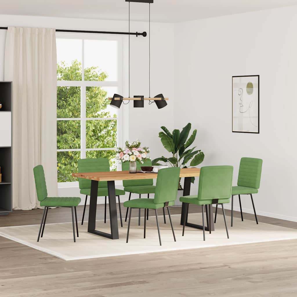 vidaXL Scaune de sufragerie, 6 buc, verde deschis, catifea