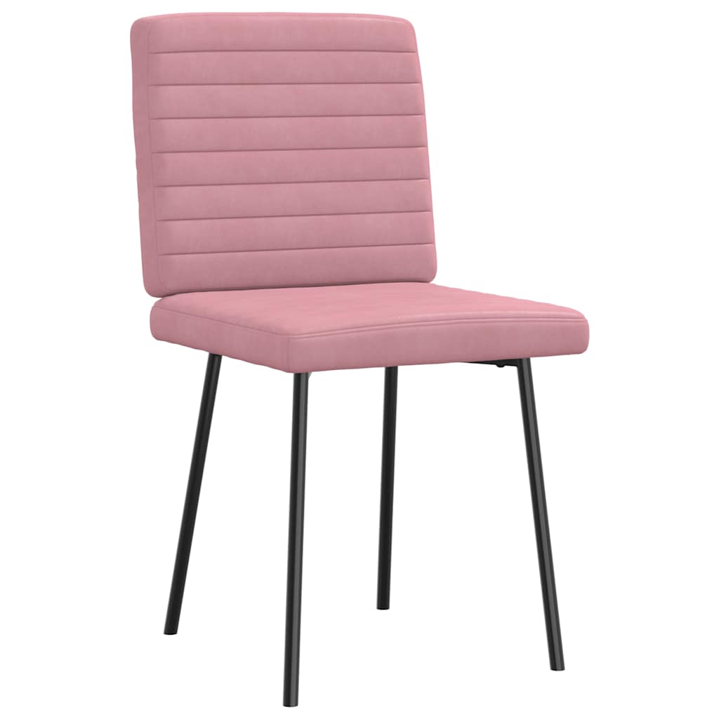 vidaXL Scaune de sufragerie, 6 buc, roz, catifea