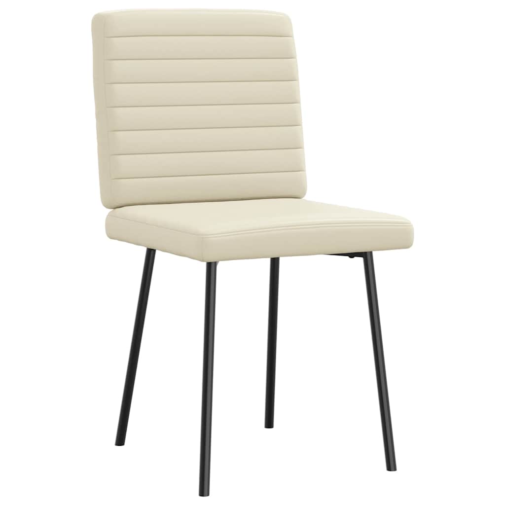 vidaXL Scaune sufragerie 6 buc., crem, piele ecologică