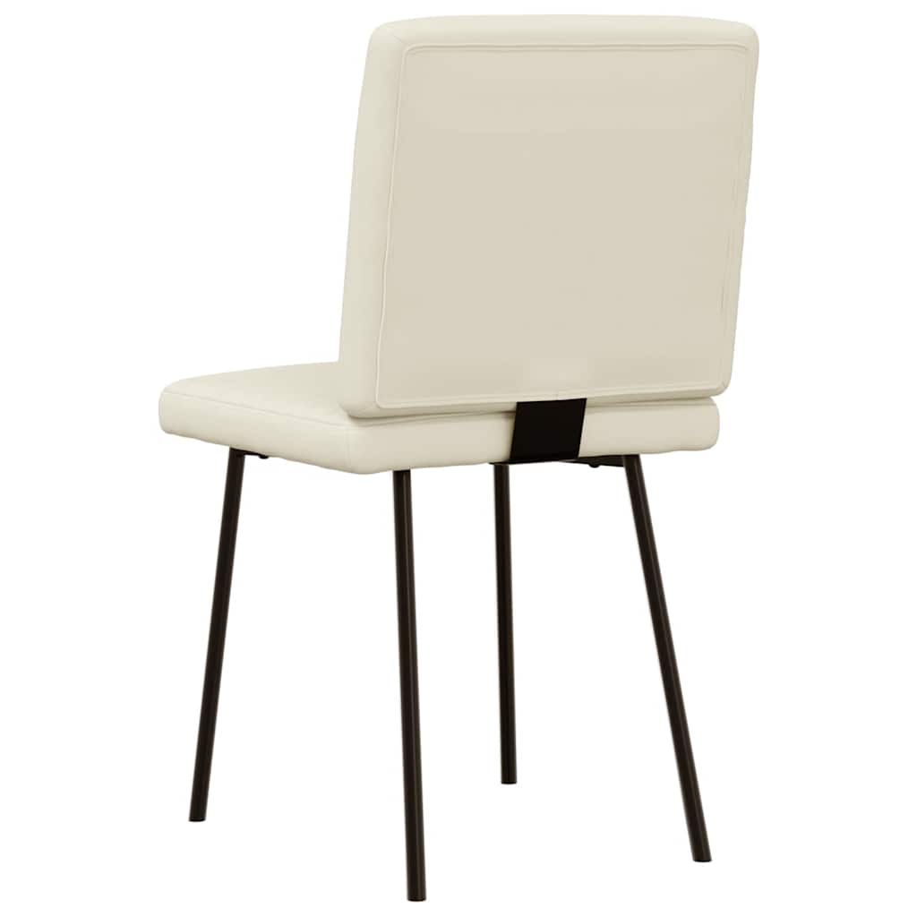 vidaXL Scaune sufragerie 6 buc., crem, piele ecologică