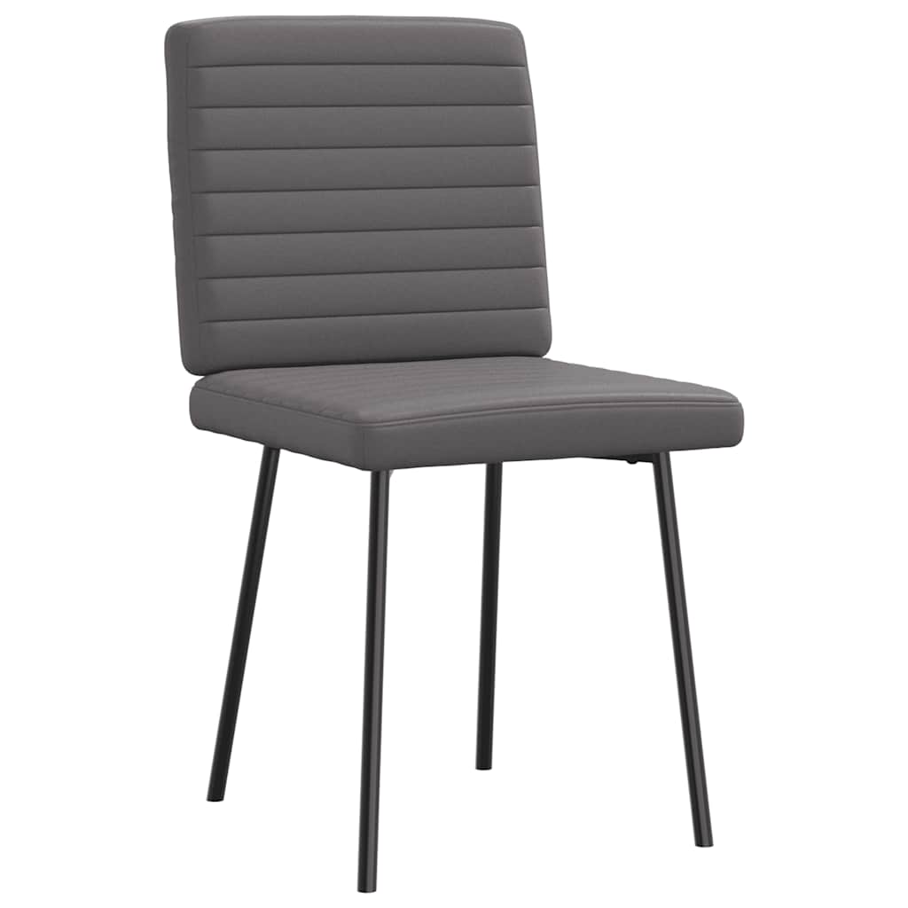 vidaXL Scaune de sufragerie, 6 buc., gri, piele ecologică