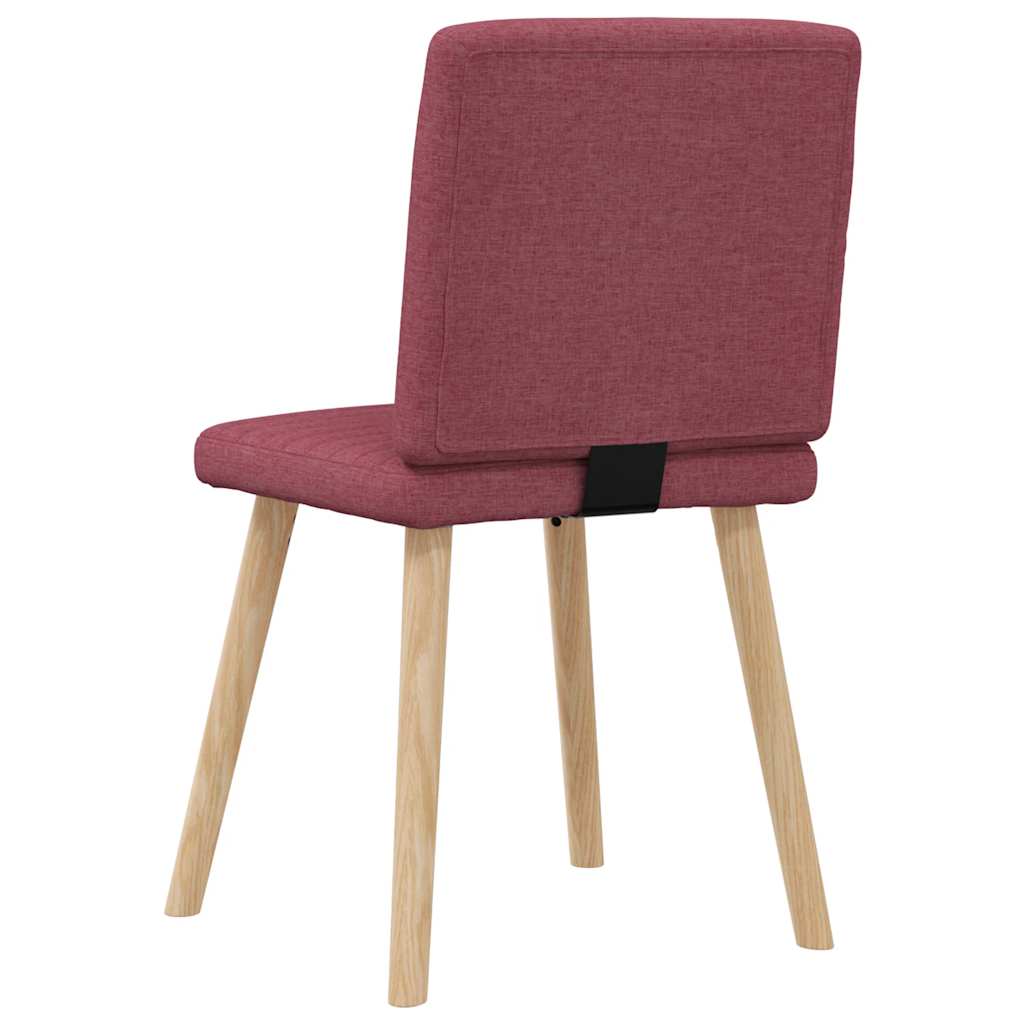 vidaXL Scaune de bucătărie pivotante, 6 buc., roșu vin, textil