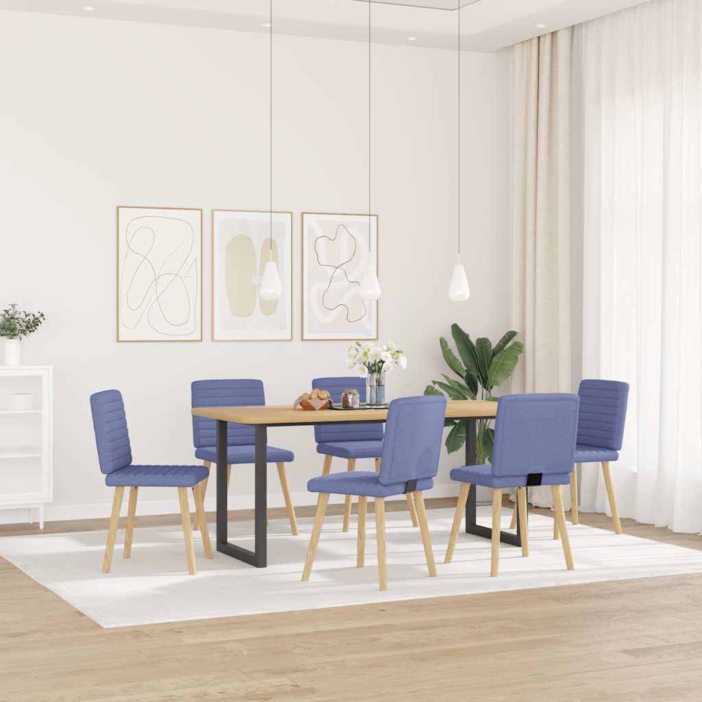 vidaXL Scaune de sufragerie 6 buc țesătură Jeans Blue vidaXL Scaune de sufragerie 6 buc țesătură Jeans Blue