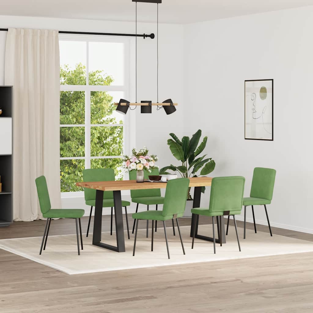 vidaXL Scaune de sufragerie, 6 buc, verde deschis, catifea