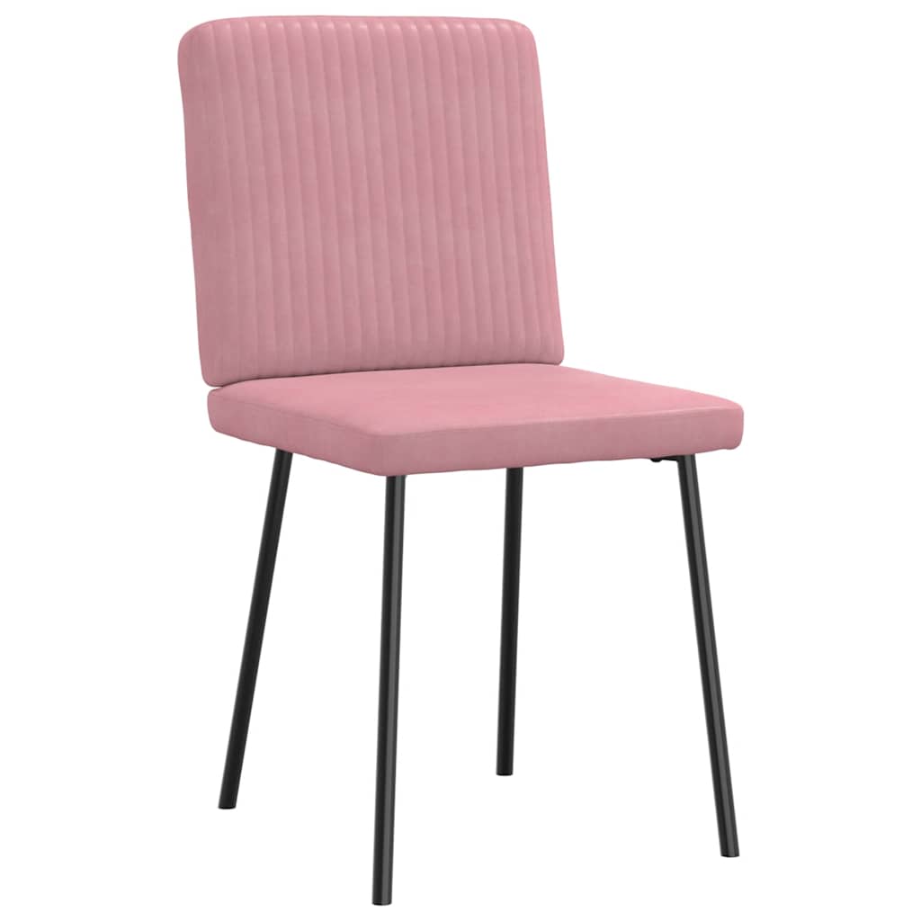vidaXL Scaune de sufragerie, 6 buc, roz, catifea